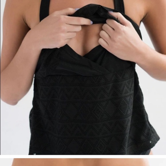 Nursing Queen breastfeeding maternity swimsuit top black small - Picture 5 of 6